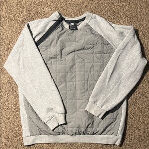 Nike Men's Light Gray Quilted Crewneck Sweater